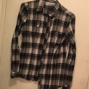 Black and white plaid shirt